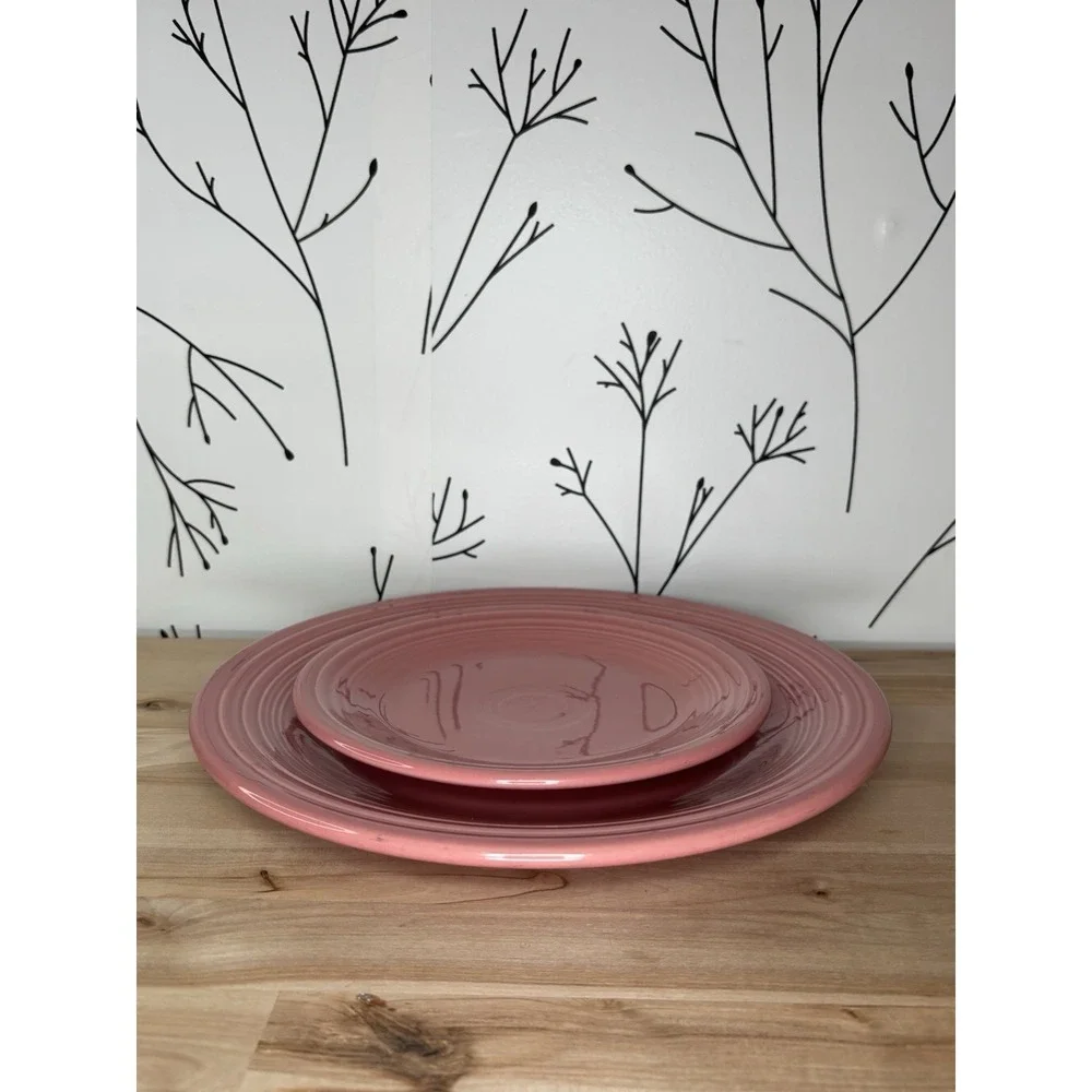 Fiesta Homer Laughlin Ceramic Pink Dinner & Salad Plates 10.5